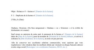 Lettre de relance client